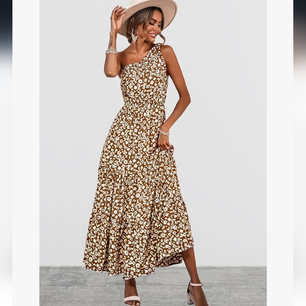 Amazon Pretty Garden One Shoulder Maxi Dress